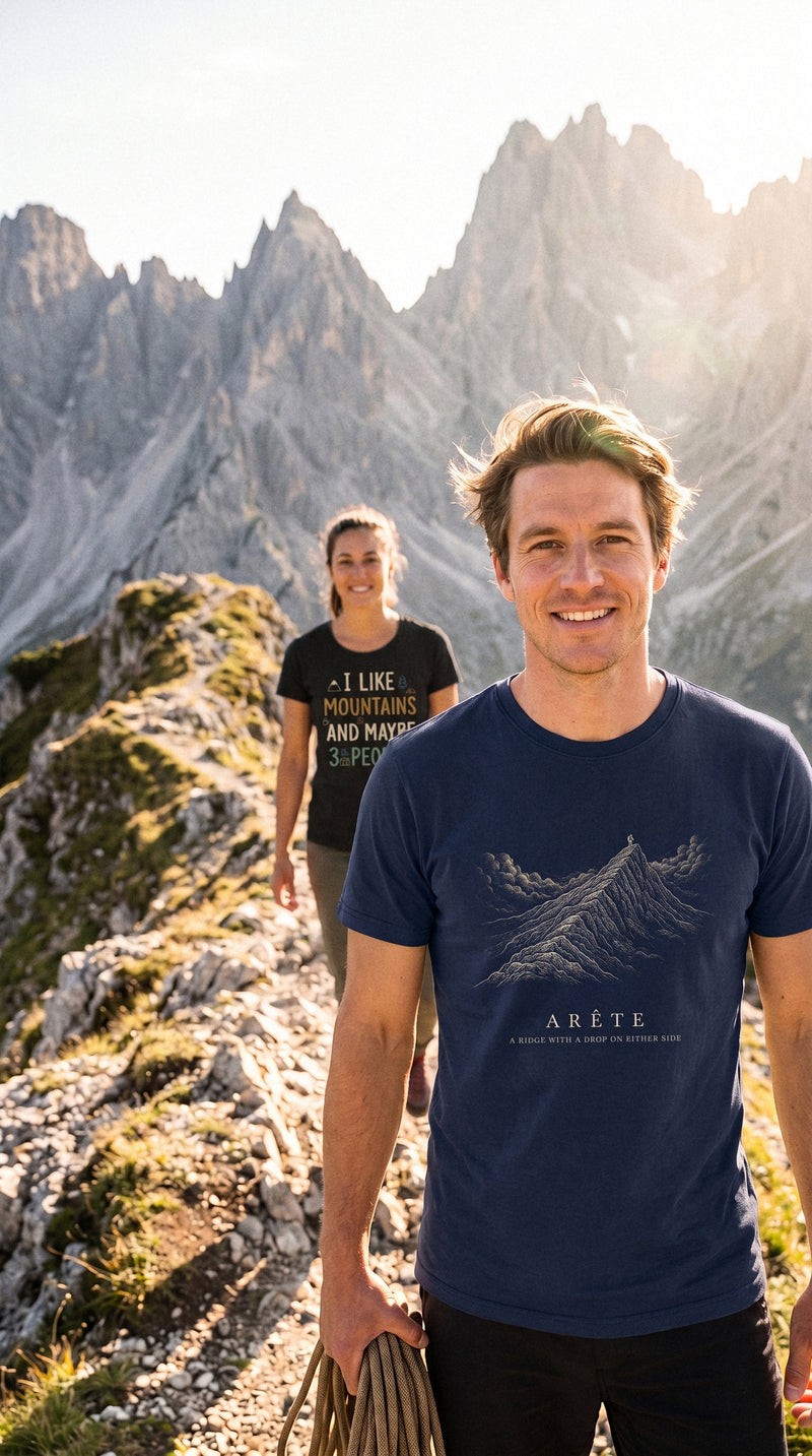 AukCliff t-shirts worn at a high alpine col, photo 3