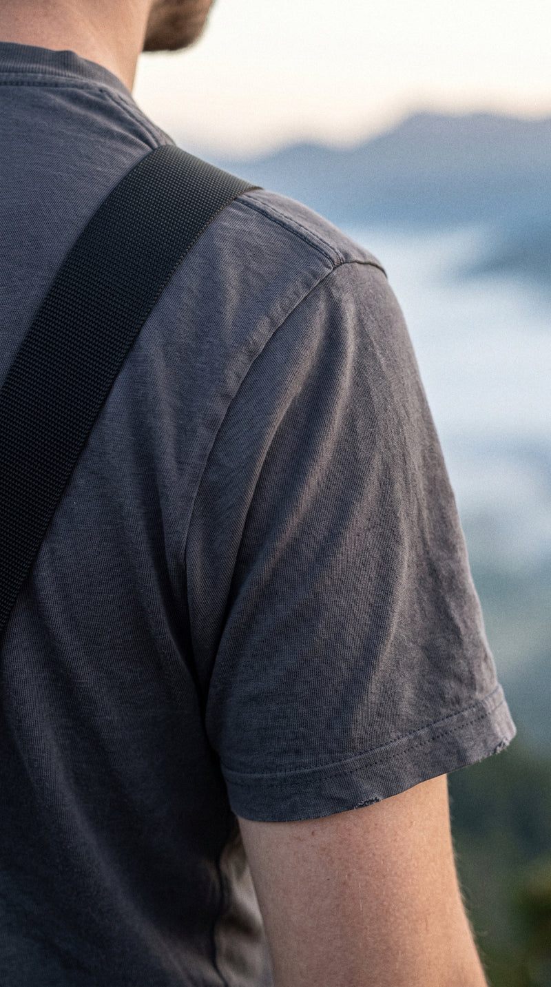 AukCliff t-shirts worn at a ridge at dawn, photo 2