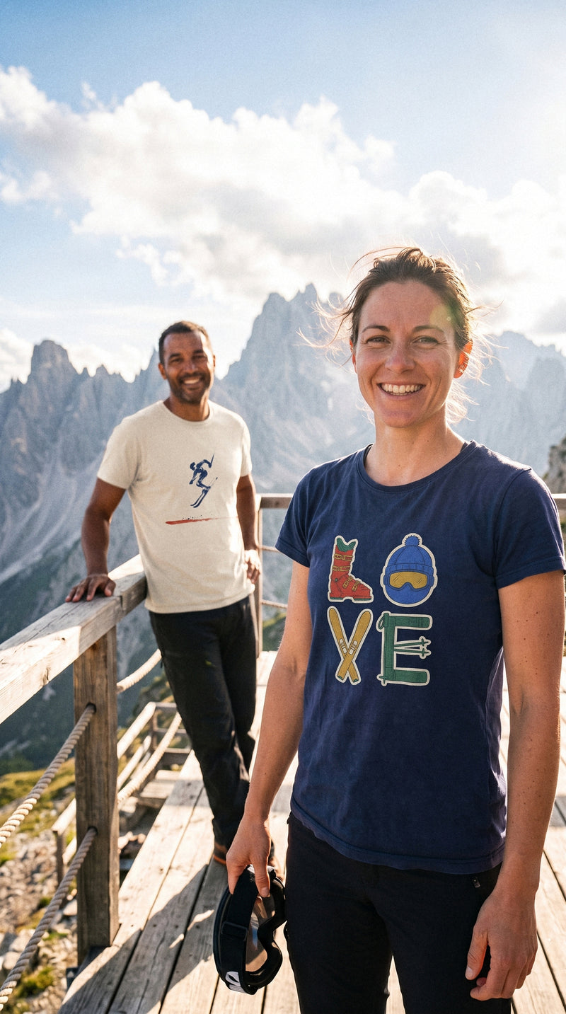 AukCliff t-shirts worn at a spring hut deck, photo 3