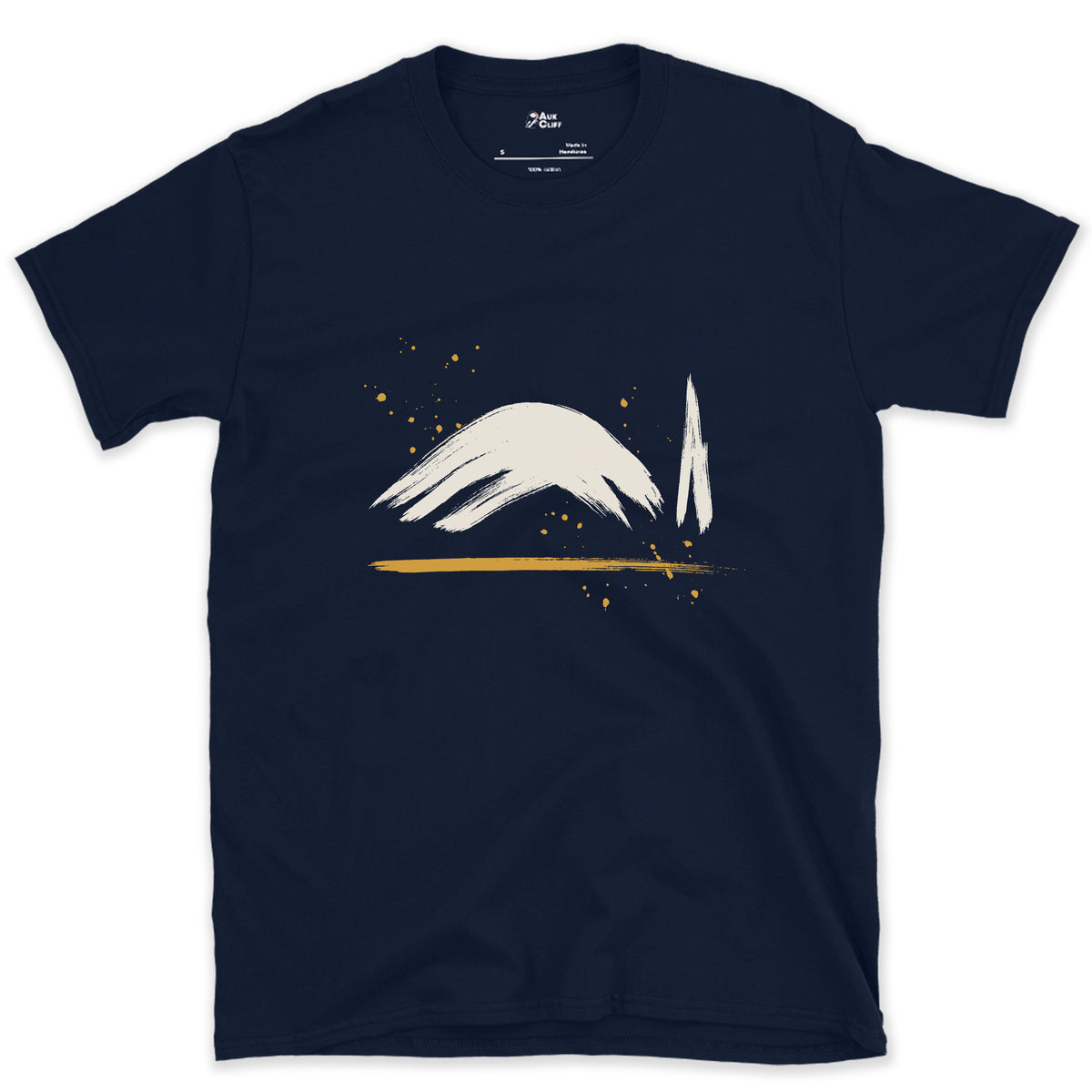 A Dome and a Needle, Mont Blanc design on a Navy Gildan Softstyle t-shirt