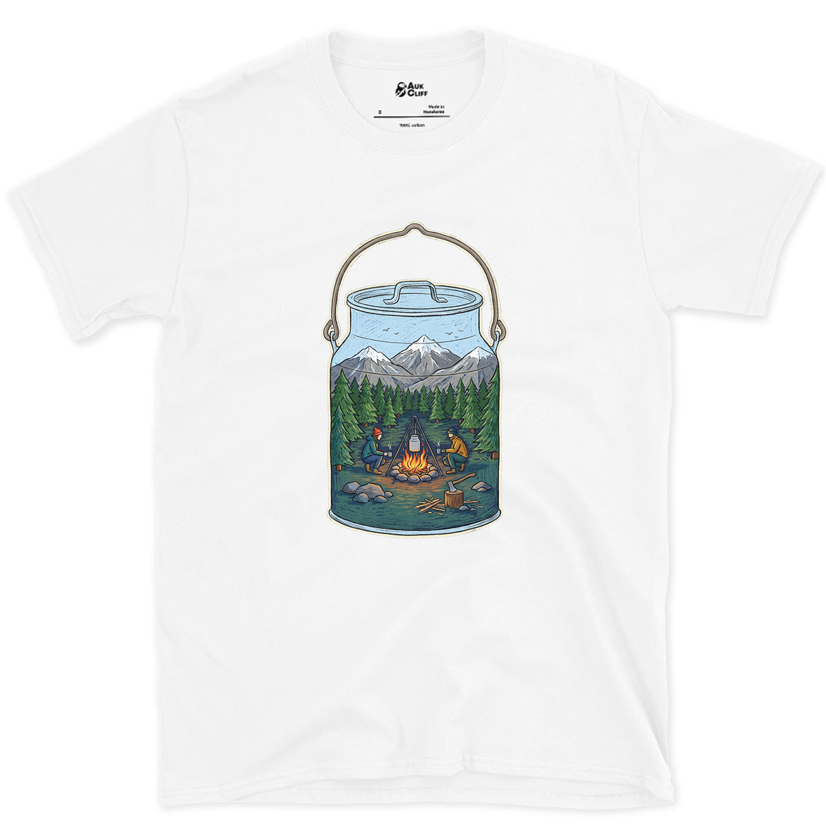 A Forest Clearing in the Billy Can design on a White Gildan Softstyle t-shirt