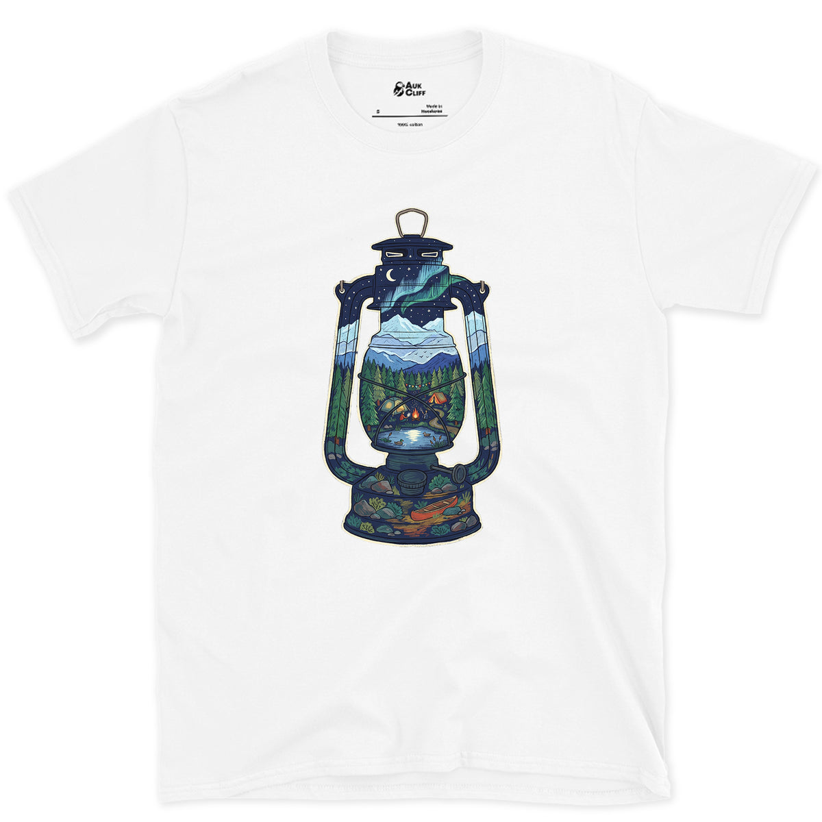 A Whole Camp in One Lantern design on a White Gildan Softstyle t-shirt