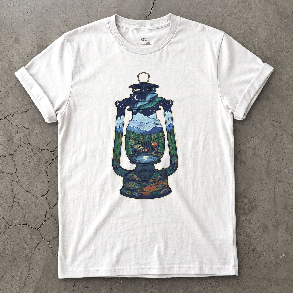 A Whole Camp in One Lantern design on a White Gildan Softstyle t-shirt
