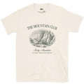 Above the Treeline, Mountain design on a Natural Gildan Softstyle t-shirt
