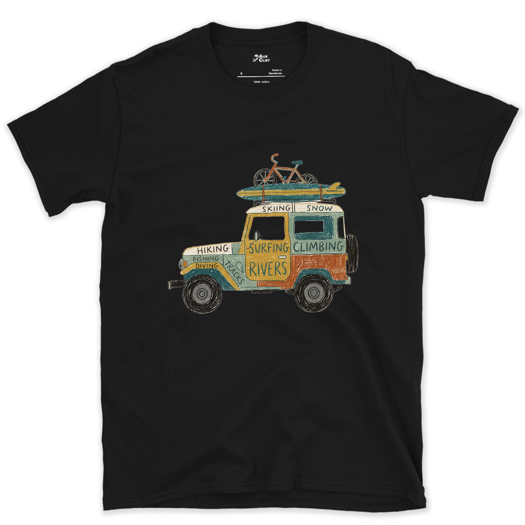 The 4x4 Door Is a Scoreboard design on a Black Gildan Softstyle t-shirt