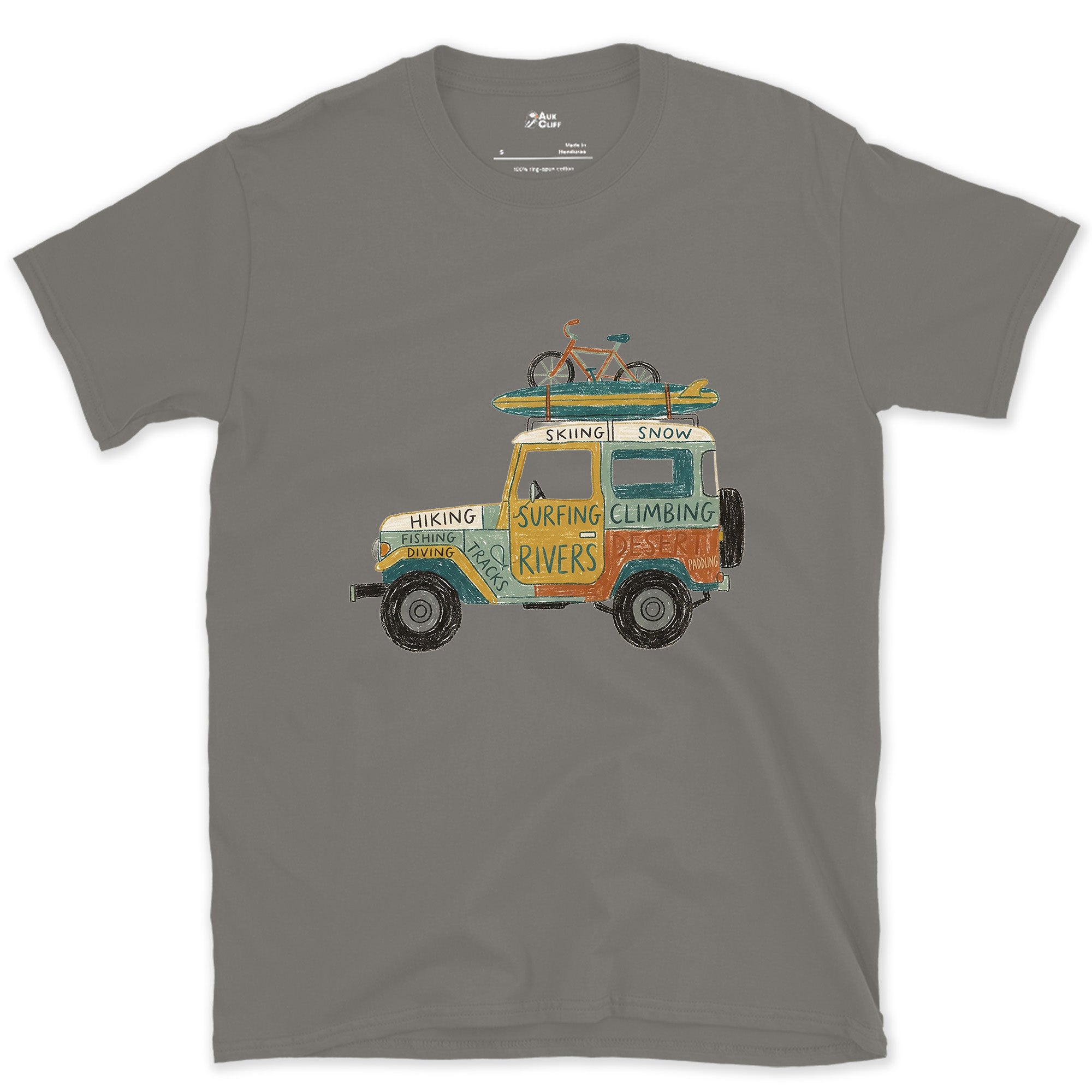 The 4x4 Door Is a Scoreboard design on a Charcoal Gildan Softstyle t-shirt