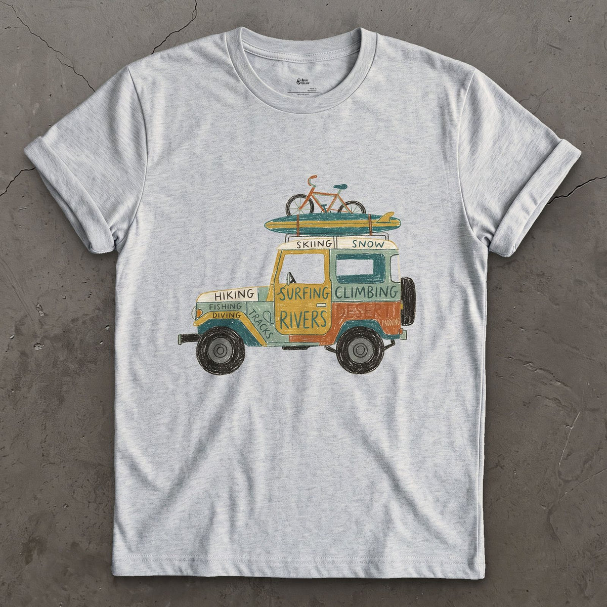 The 4x4 Door Is a Scoreboard design on a Sport Grey Gildan Softstyle t-shirt