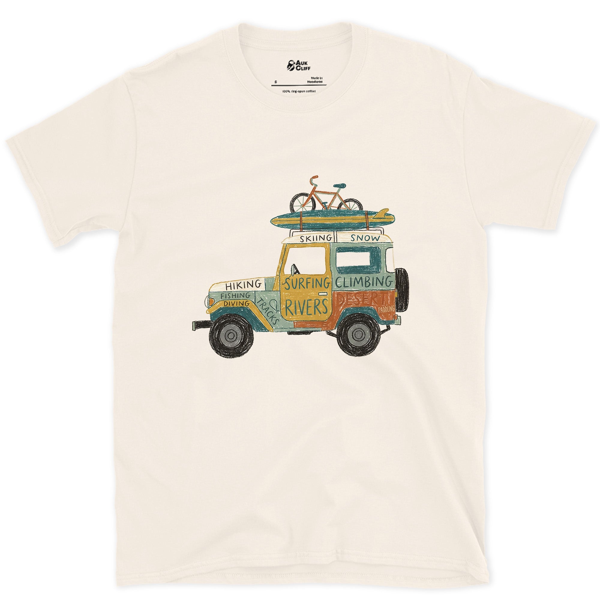 The 4x4 Door Is a Scoreboard design on a Natural Gildan Softstyle t-shirt