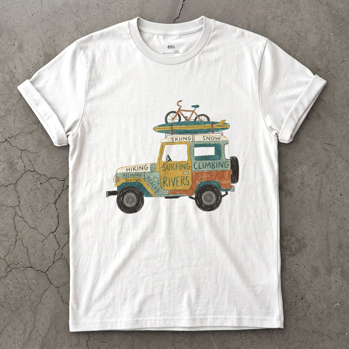 The 4x4 Door Is a Scoreboard design on a White Gildan Softstyle t-shirt