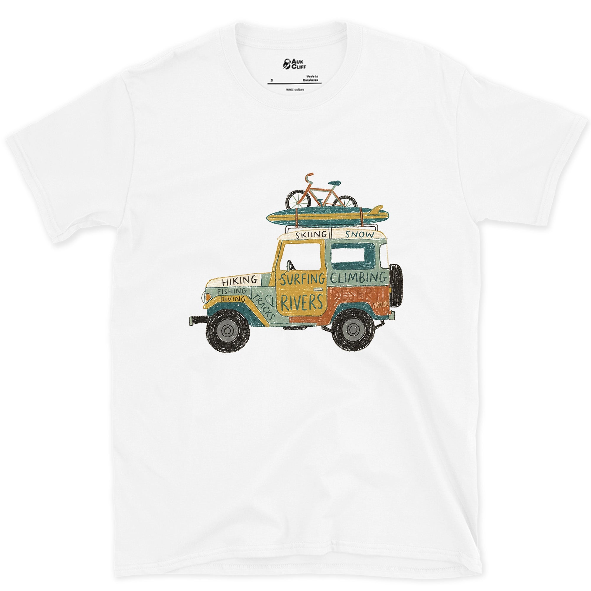 The 4x4 Door Is a Scoreboard design on a White Gildan Softstyle t-shirt