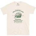 Aired Down at the Gate, Back Up on the Tar design on a Natural Gildan Softstyle t-shirt