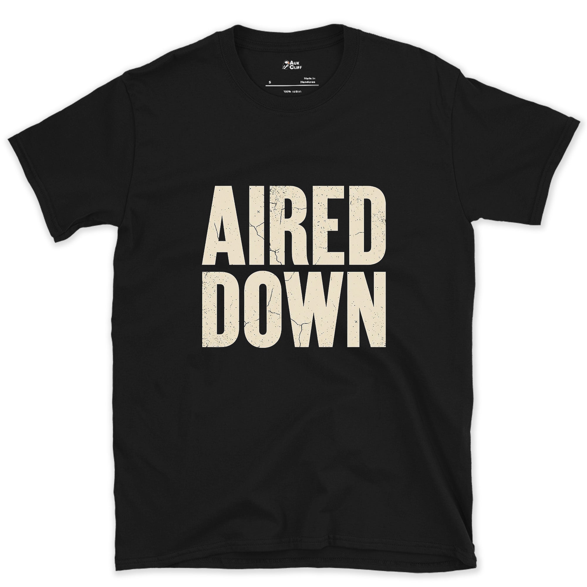 Aired Down, Stamped After a Few Too Many Trail Days design on a Black Gildan Softstyle t-shirt