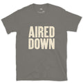 Aired Down, Stamped After a Few Too Many Trail Days design on a Charcoal Gildan Softstyle t-shirt