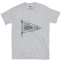 Mountain Hiking Club Pennant design on a Sport Grey Gildan Softstyle t-shirt