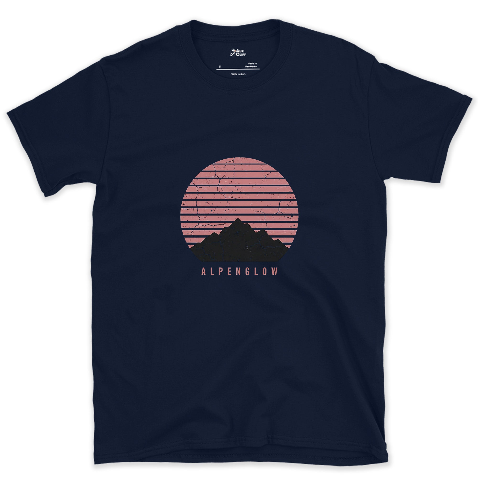 Alpenglow Catches the Peak Before Sunrise design on a Navy Gildan Softstyle t-shirt