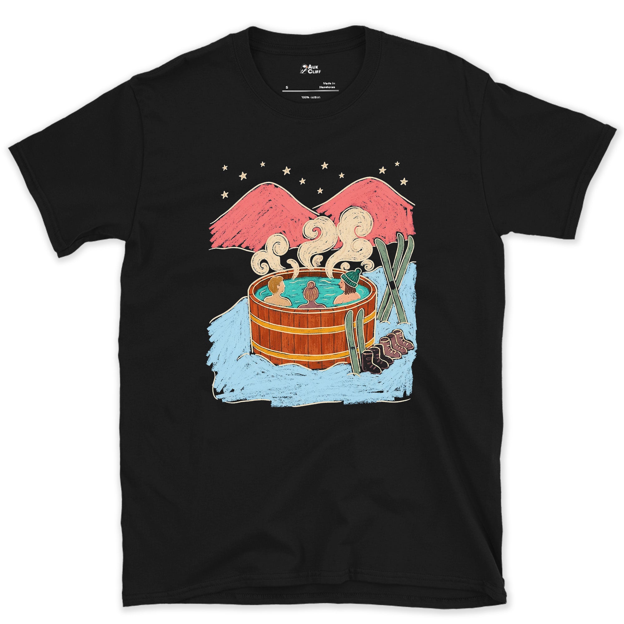 The Reward for a Ski Day Already Earned design on a Black Gildan Softstyle t-shirt