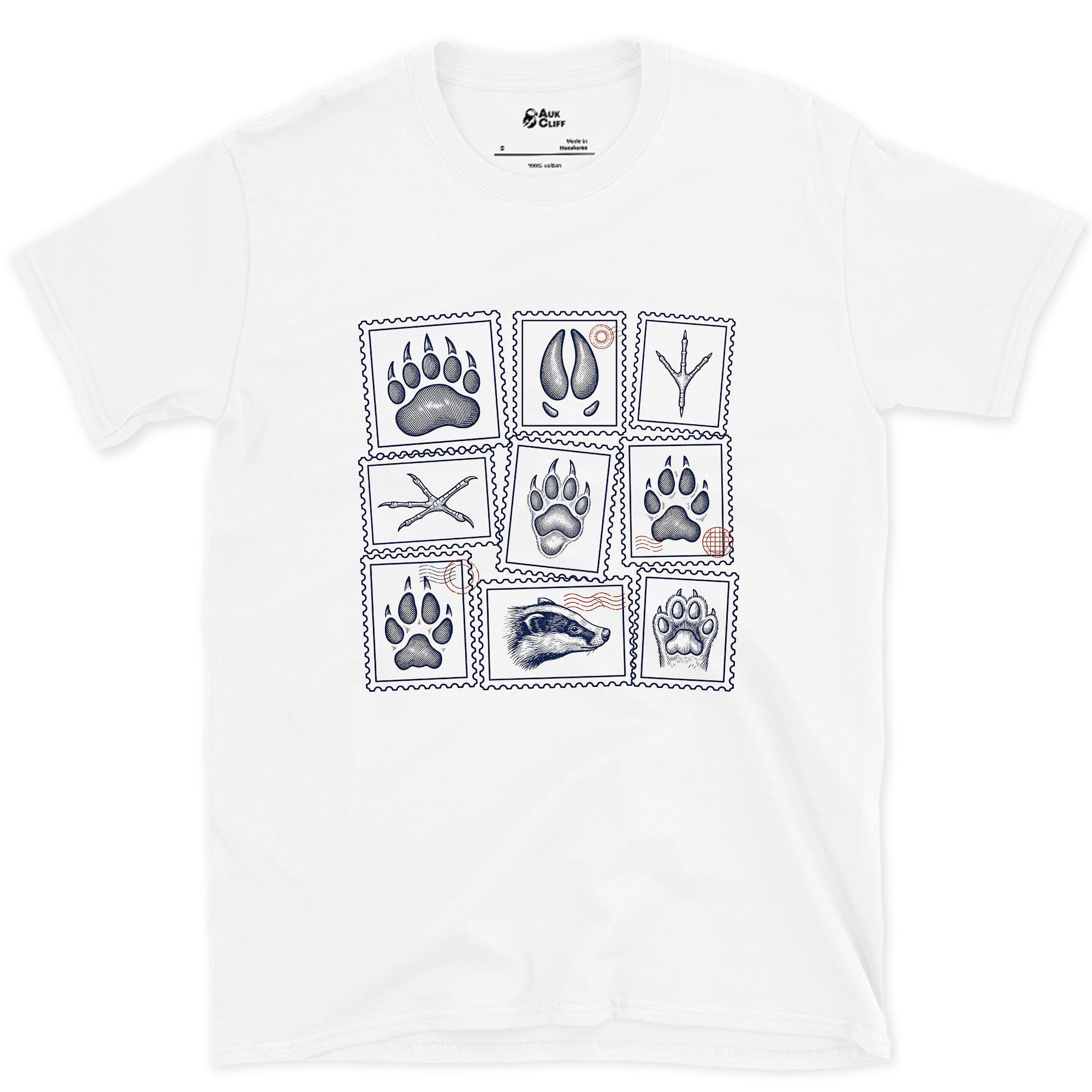 Four Signs Read Off the Trail design on a White Gildan Softstyle t-shirt