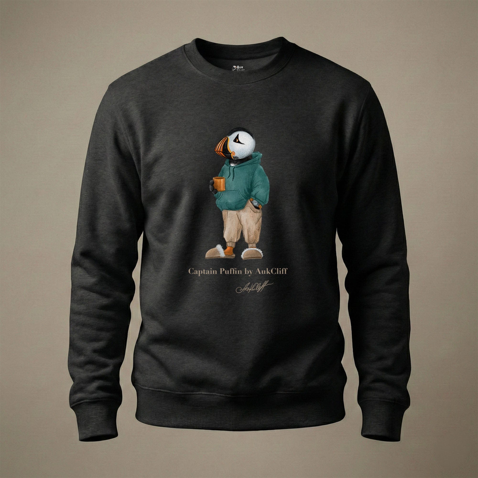 AukCliff® Captain Puffin Sweatshirt Black / S Captain Puffin™ “Trail Après” Sweatshirt