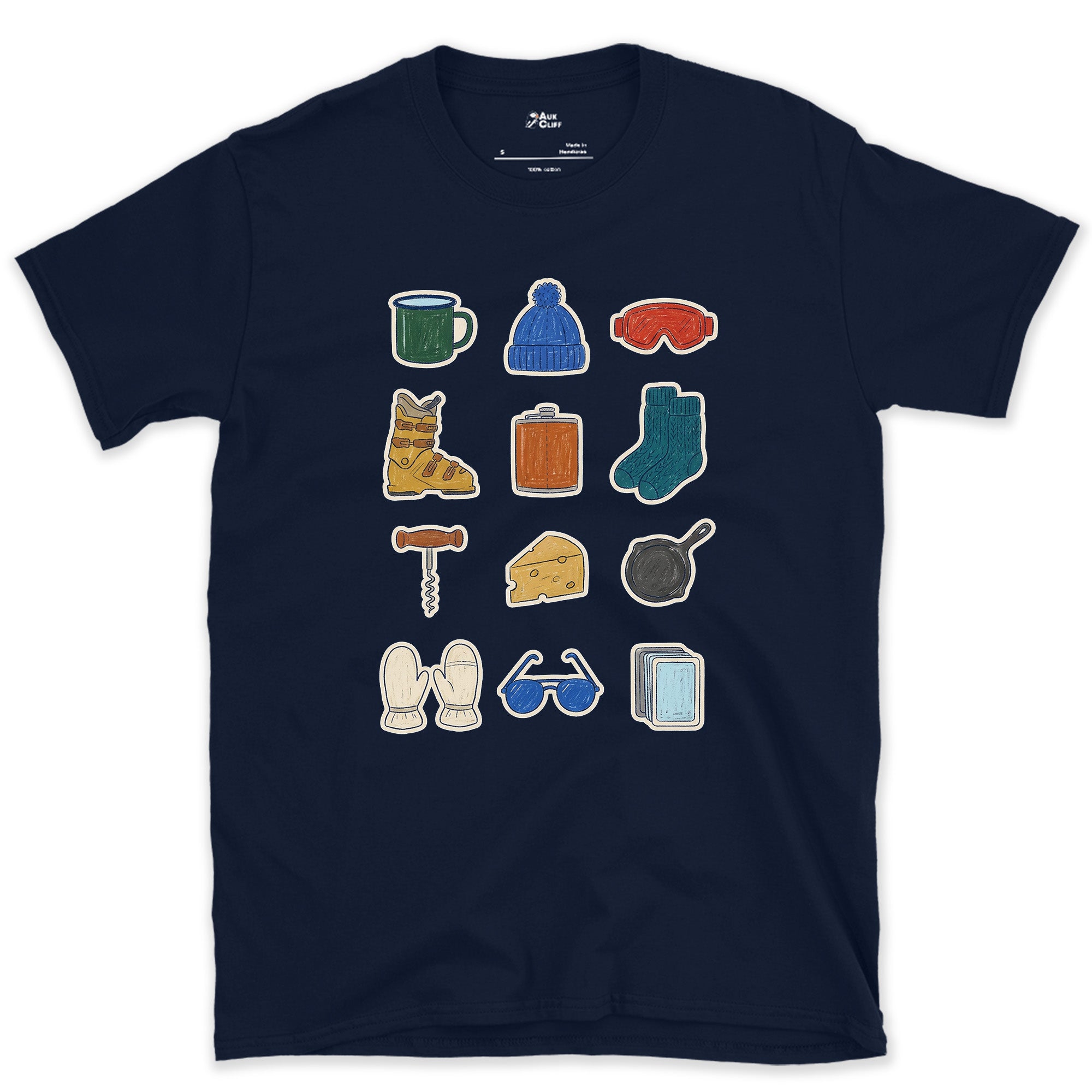 The List Nobody Writes Down, Apres Kit design on a Navy Gildan Softstyle t-shirt