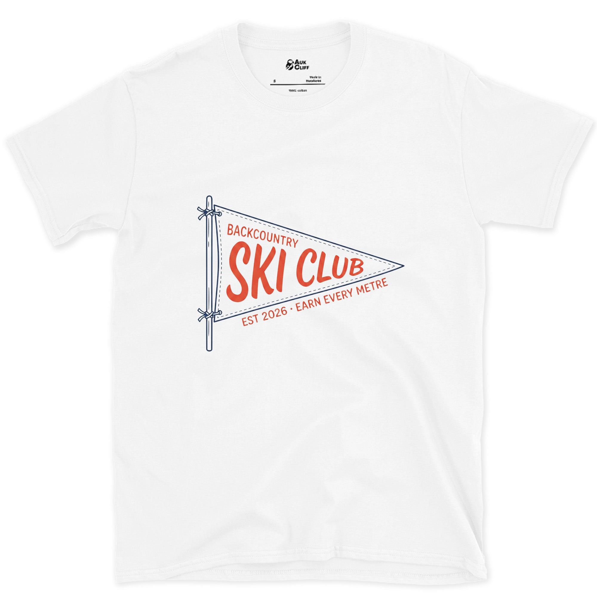 Earn Every Metre, No Lift Required design on a White Gildan Softstyle t-shirt