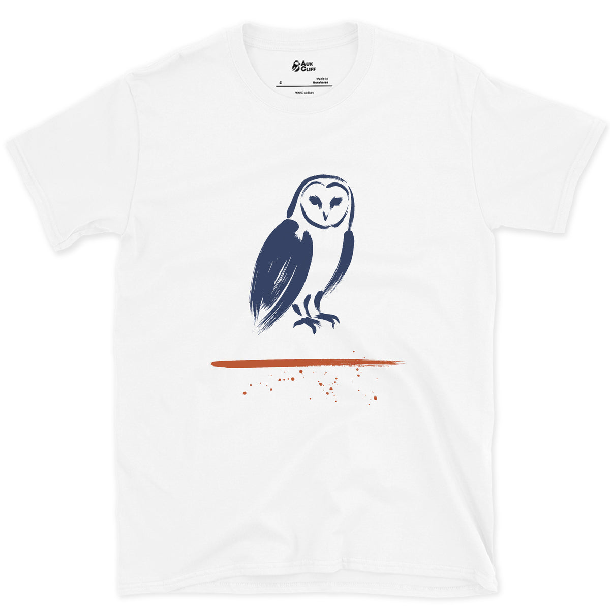 Barn Owl, Face Left Blank design on a White Gildan Softstyle t-shirt