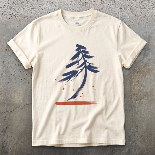 Bent by the Wind design on a Natural Gildan Softstyle t-shirt