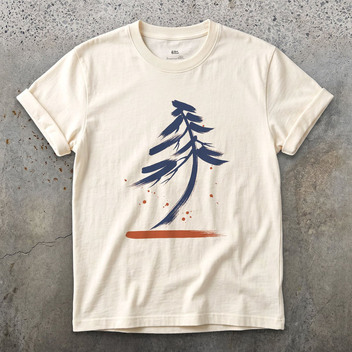 Bent by the Wind design on a Natural Gildan Softstyle t-shirt
