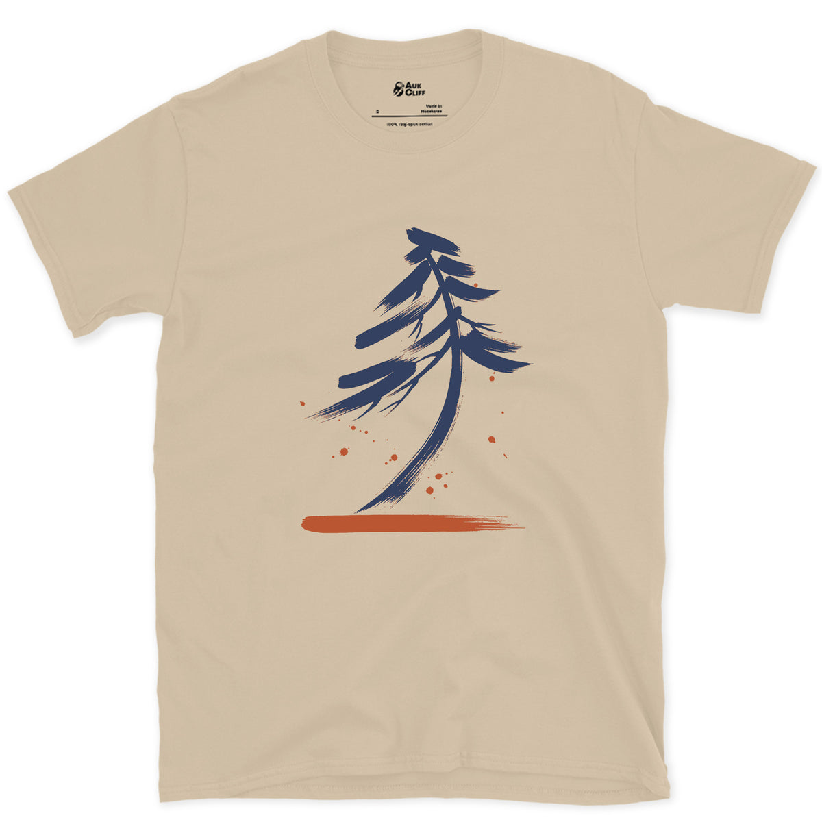 Bent by the Wind design on a Sand Gildan Softstyle t-shirt