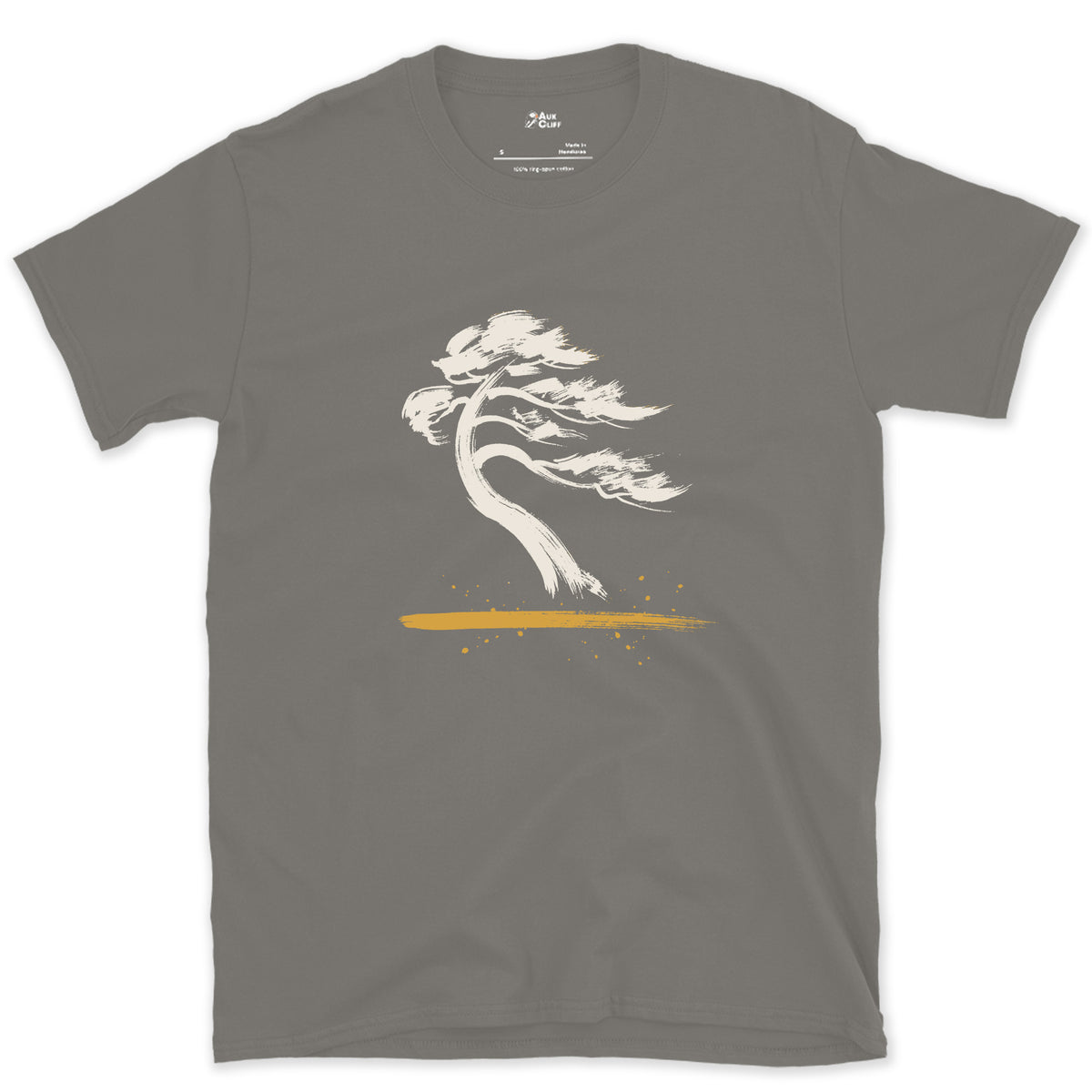 Bent by the Wind design on a Charcoal Gildan Softstyle t-shirt