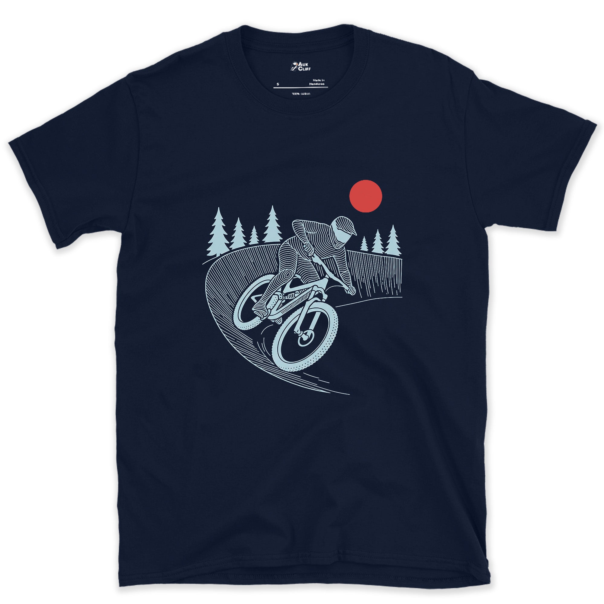 The Lean Tells the Whole Story, Trail Berm design on a Navy Gildan Softstyle t-shirt