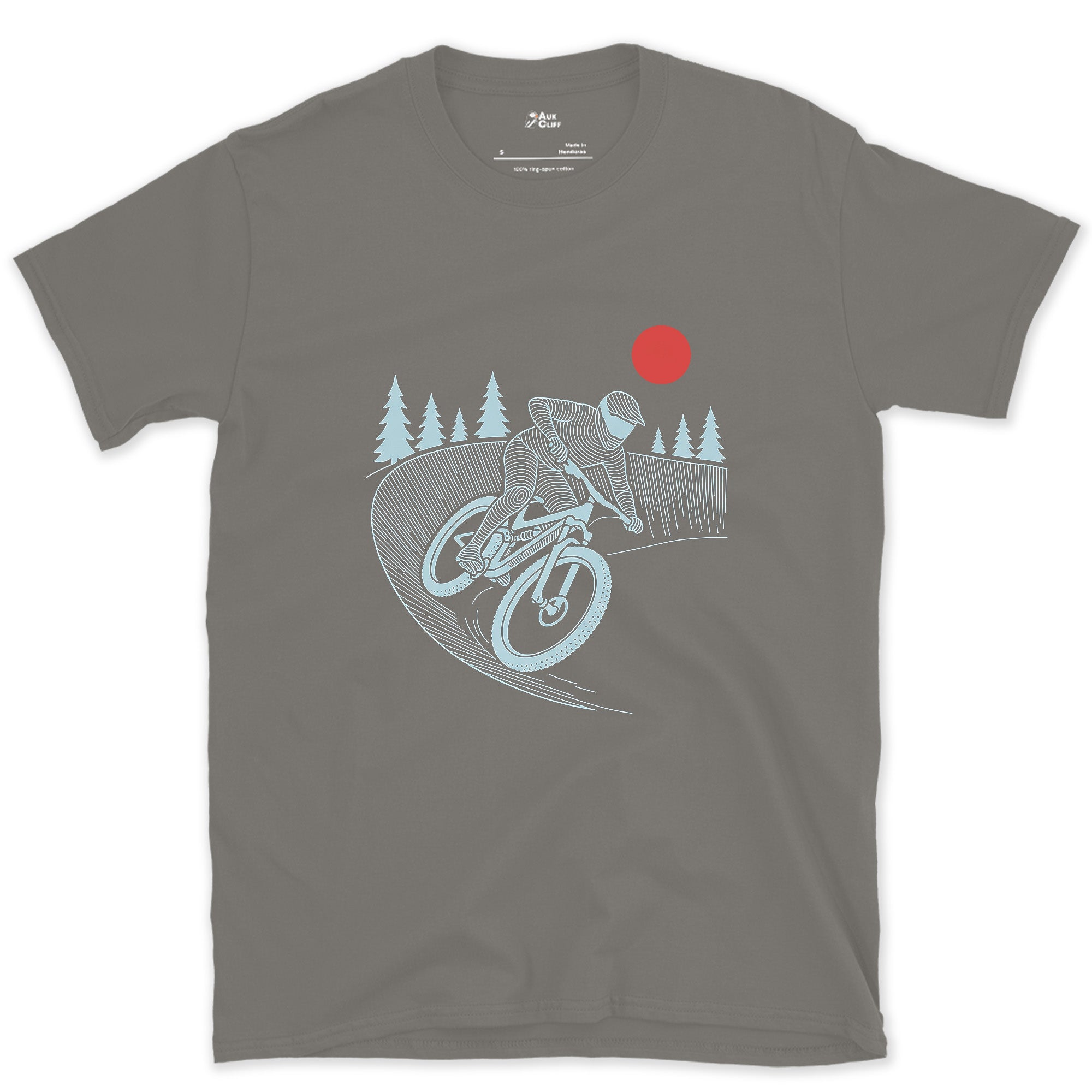 The Lean Tells the Whole Story, Trail Berm design on a Charcoal Gildan Softstyle t-shirt