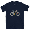 A Bike Built From the Names of Its Own Parts design on a Navy Gildan Softstyle t-shirt