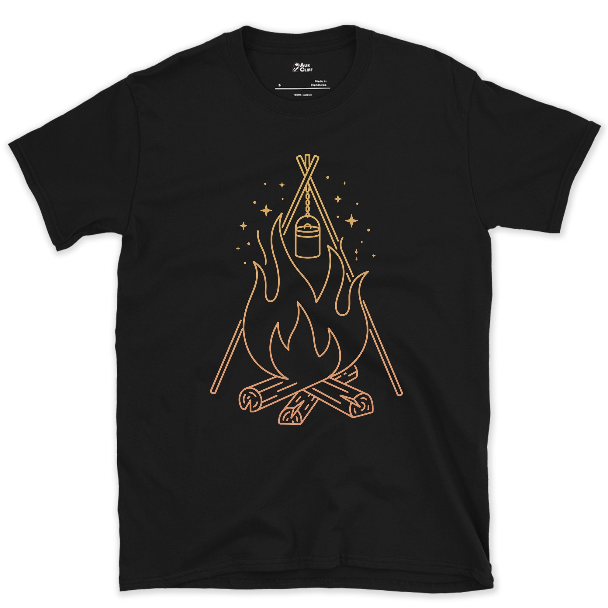 Camp Billy Can Coming to the Boil design on a Black Gildan Softstyle t-shirt