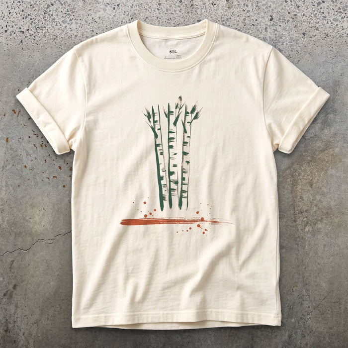 Birch, Straight and Bare design on a Natural Gildan Softstyle t-shirt