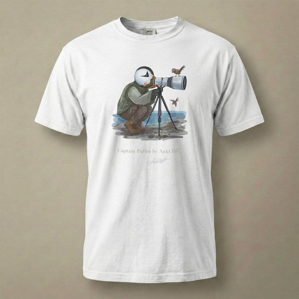 Captain Puffin Bird Photographer T-shirt