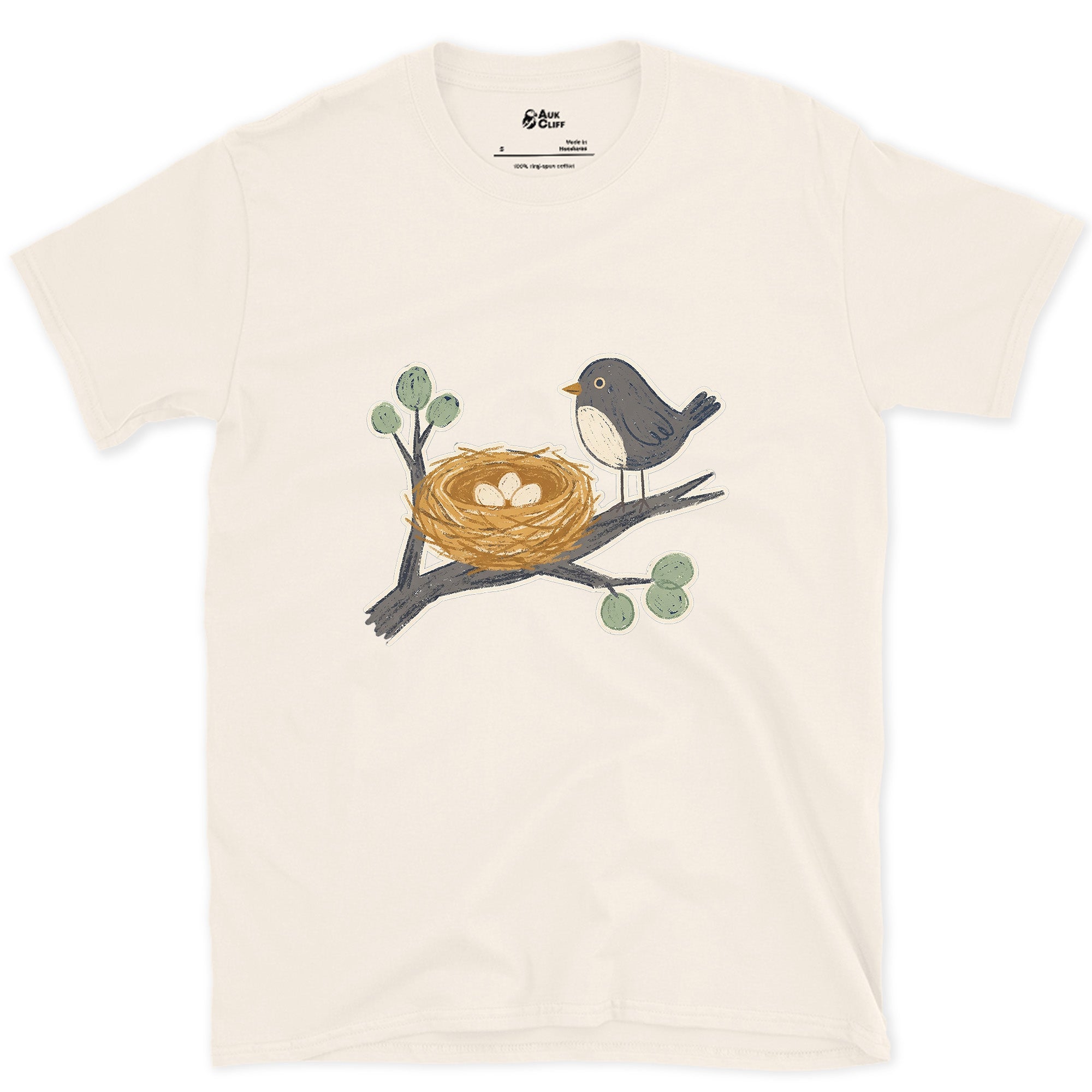 Watching Over the Nest and the World Beyond design on a Natural Gildan Softstyle t-shirt