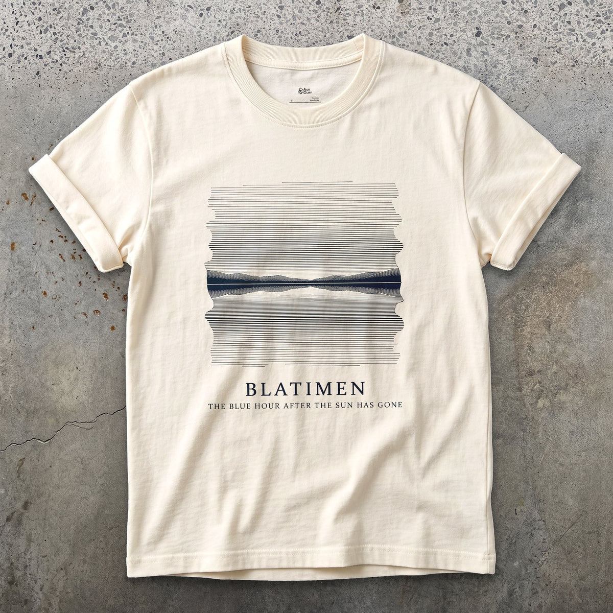 Blatimen, the Blue Hour After the Sun Has Gone design on a Natural Gildan Softstyle t-shirt