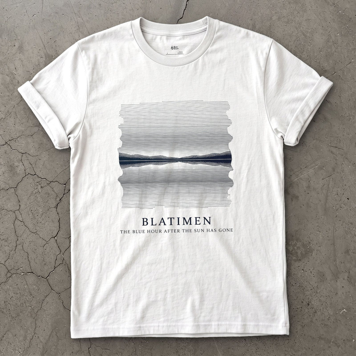 Blatimen, the Blue Hour After the Sun Has Gone design on a White Gildan Softstyle t-shirt