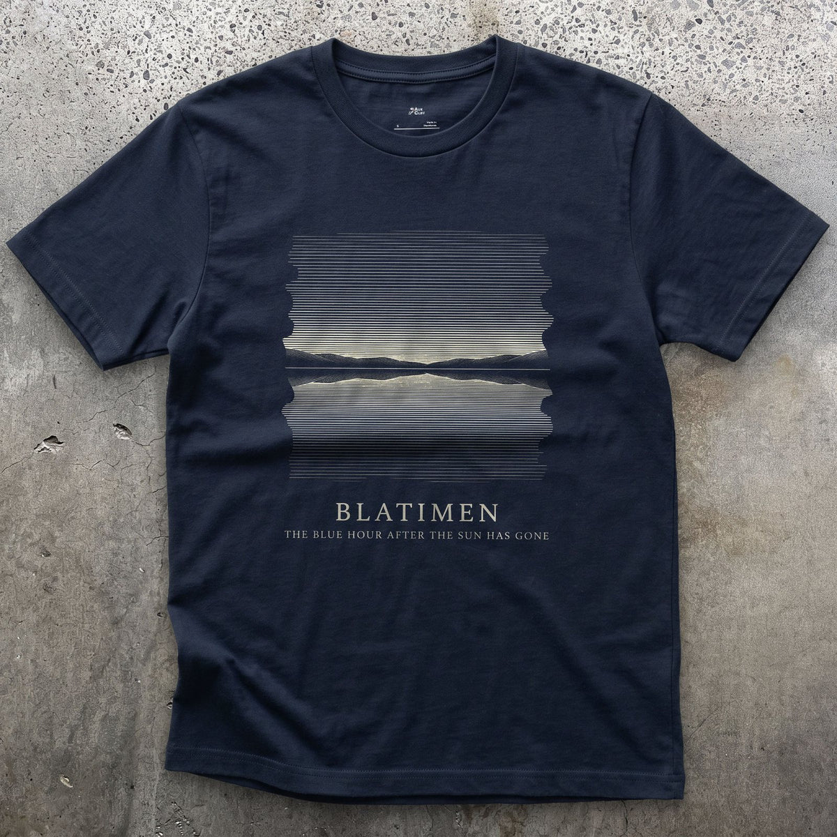 Blatimen, the Blue Hour After the Sun Has Gone design on a Navy Gildan Softstyle t-shirt