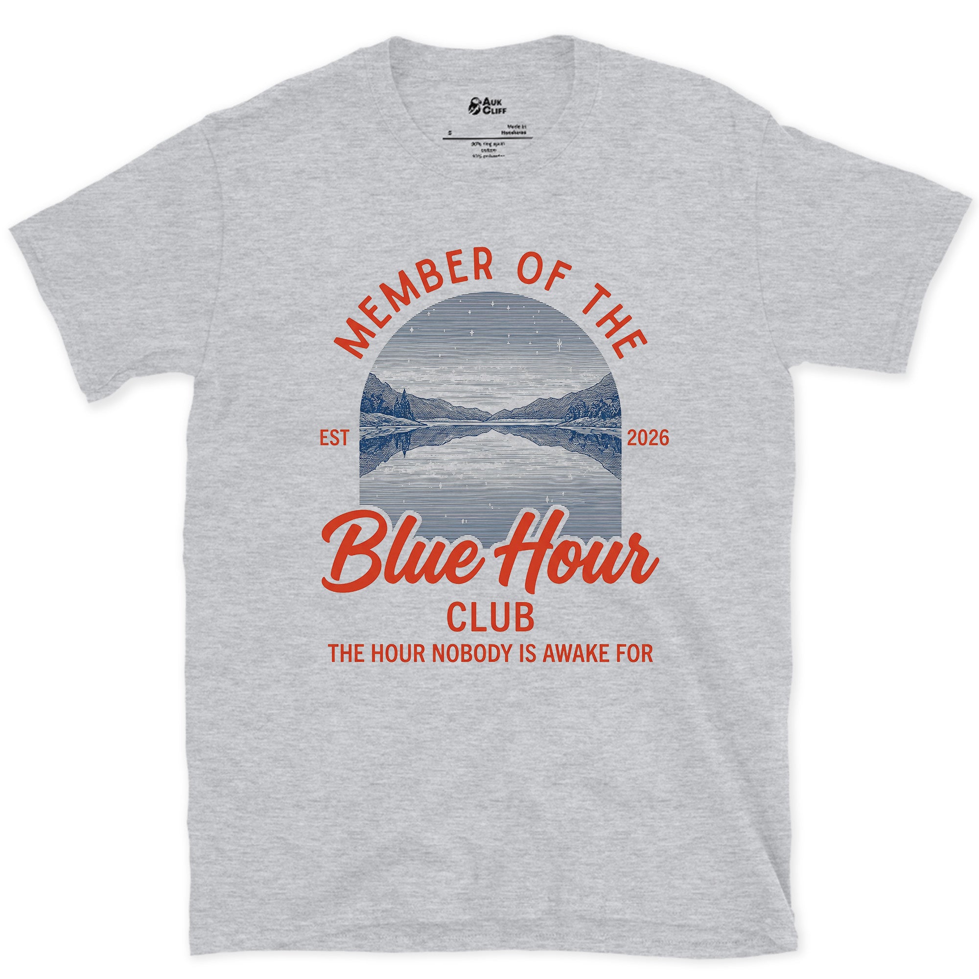 The Hour Nobody Is Awake For, Blue Hour design on a Sport Grey Gildan Softstyle t-shirt