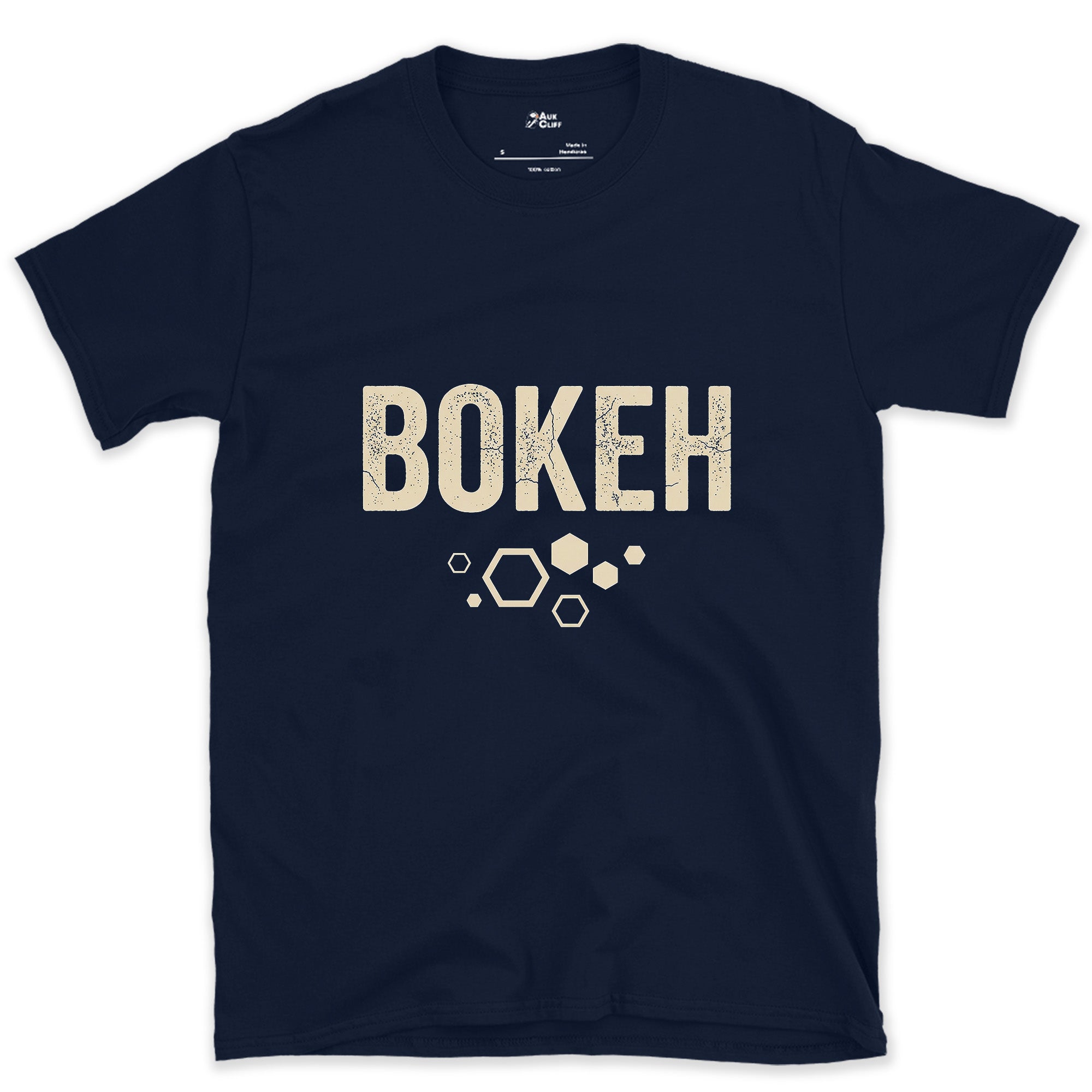 Bokeh, the Shape of Out of Focus Light design on a Navy Gildan Softstyle t-shirt