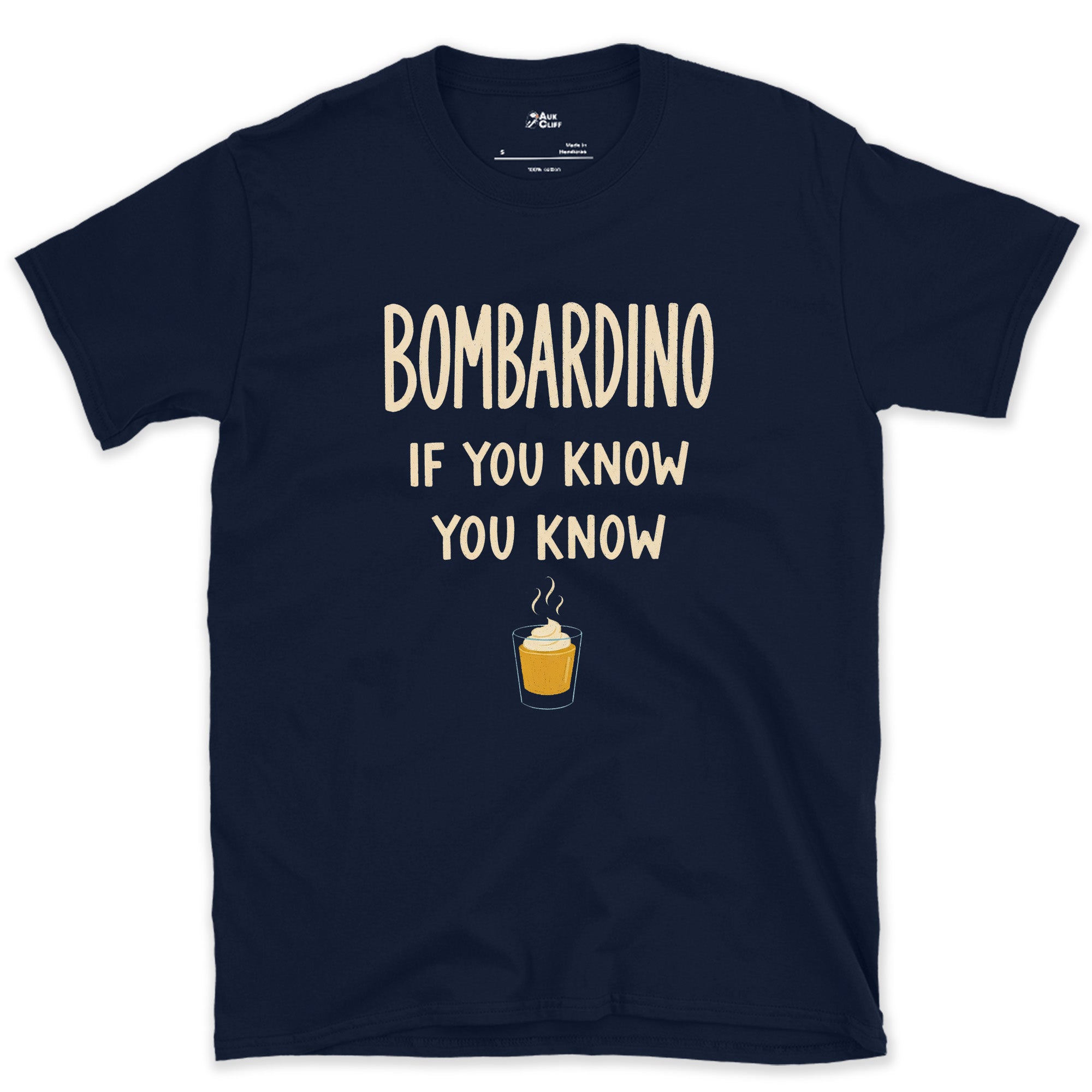 Apres Bombardino If You Know You Know design on a Navy Gildan Softstyle t-shirt