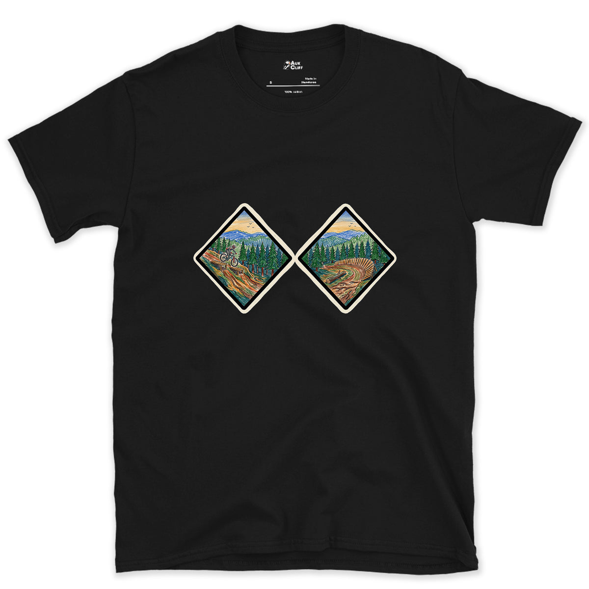 Both Black Diamonds Earned design on a Black Gildan Softstyle t-shirt
