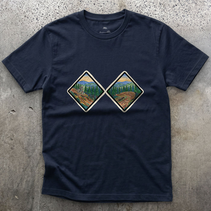 Both Black Diamonds Earned design on a Navy Gildan Softstyle t-shirt