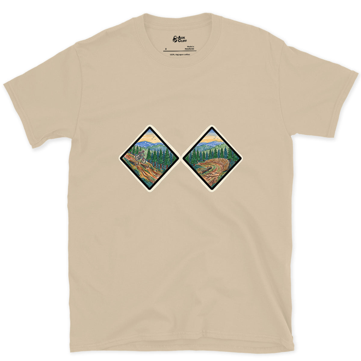 Both Black Diamonds Earned design on a Sand Gildan Softstyle t-shirt