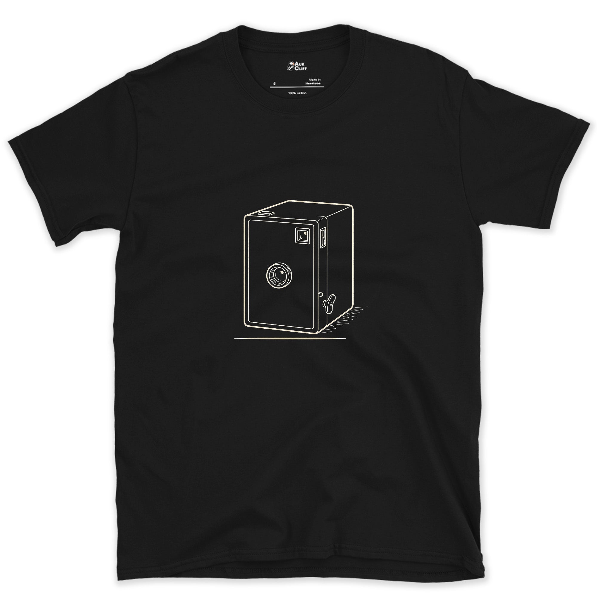 The Box Camera Needed No Settings at All design on a Black Gildan Softstyle t-shirt