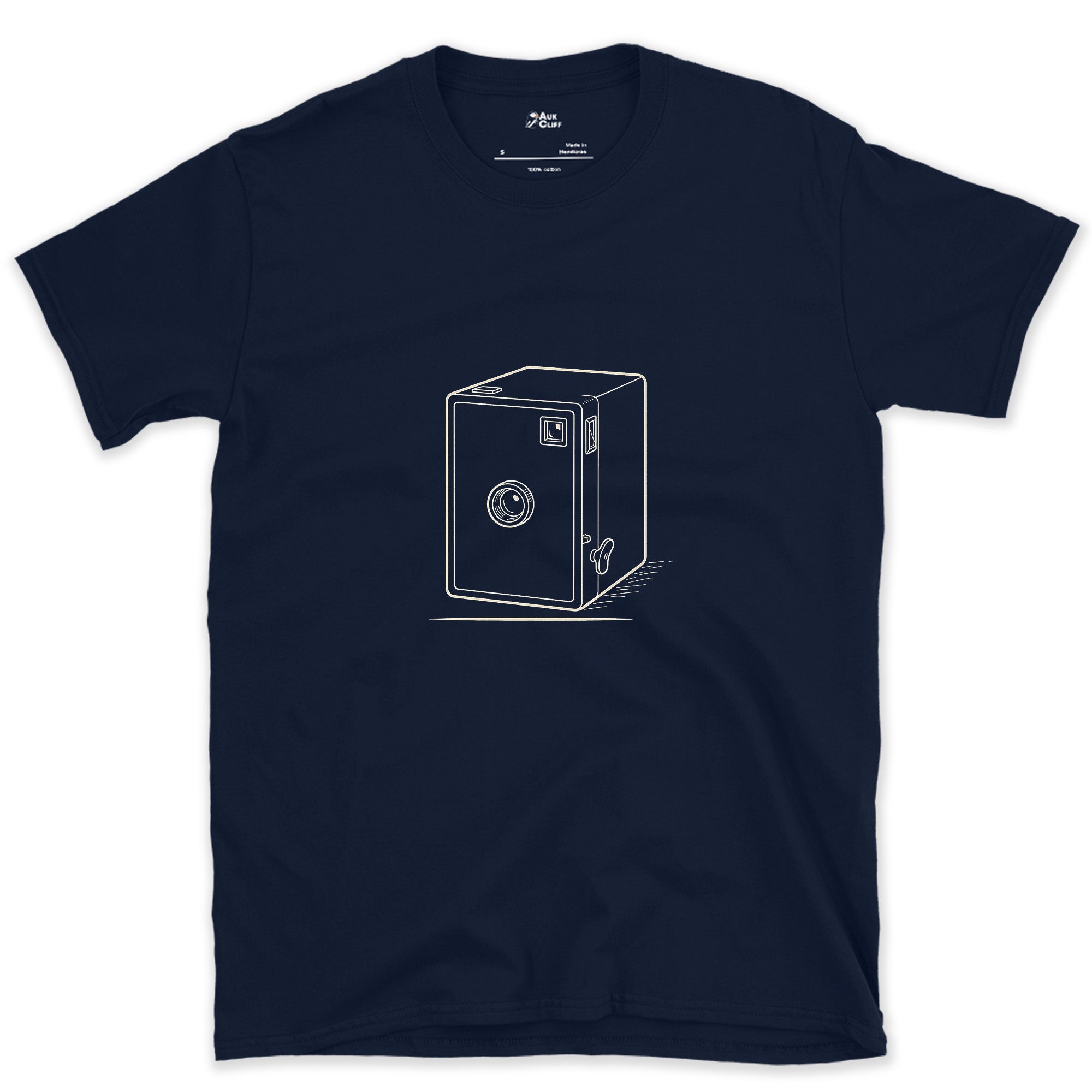 The Box Camera Needed No Settings at All design on a Navy Gildan Softstyle t-shirt