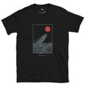 Breach, Whale Caught Mid-Arc design on a Black Gildan Softstyle t-shirt