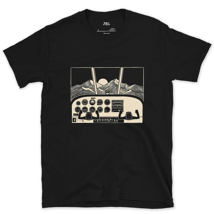 Stripped Back to Bold Ink, Windscreen View design on a Black Gildan Softstyle t-shirt