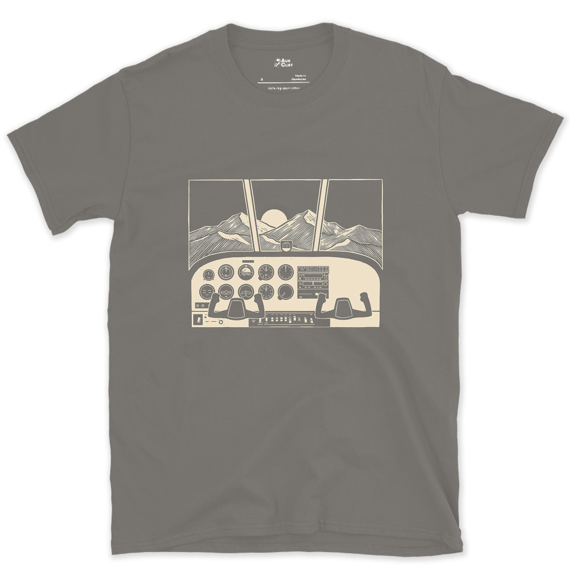 Stripped Back to Bold Ink, Windscreen View design on a Charcoal Gildan Softstyle t-shirt